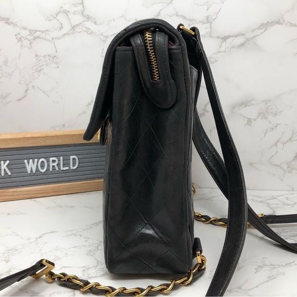 CHANEL Vintage 24K Gold Lambskin Leather Metalasse Quilted Backpack main image 10